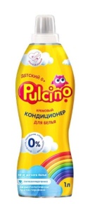 Средство для детского белья кондиционер Pulcino 1л тип.бел.свеж.,цвет. пл.бут (6)