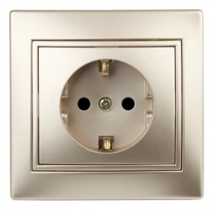 Розетка Intro Plano с/п 1пол 16А з/к шампань 1-202-04 