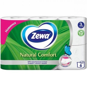 Бумага туалетная Zewa Natura Comfort 3слоя 6рулонов (по 7шт)