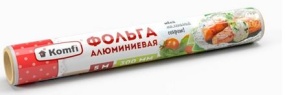 Фольга алюминевая 300мм*10м в т/ус 10мк Komfi (24)