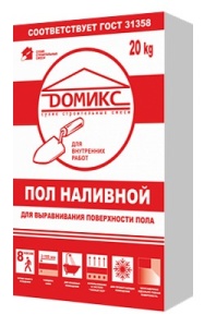 Смесь для устройства полов Пол наливной быстротвердеющий ЭКО 20 кг Домикс (56)