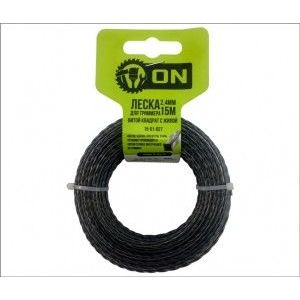 Леска для триммера "квадрат" 2,4мм с жилой 15м 15-01-025