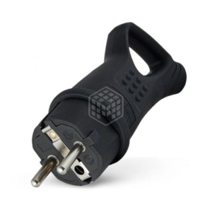 Вилка каучук с ушком з/к 16А 250В 0003