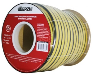 Уплотнитель резиновый профиль D черный раз.14х12мм 40м