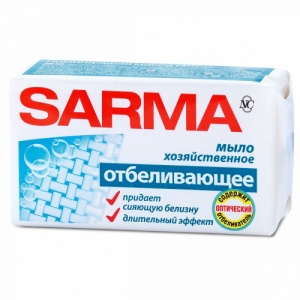 Мыло хозяйственное с отбел. эффектом 140гр Сарма (48)