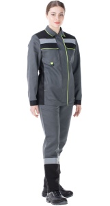 Костюм женский Джокер NEW(сер/черн/лайм.),брюки р.88-92/170-176(ЧЗ)