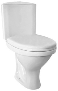 Унитаз-компакт Вита, косой выпуск, нижняя подводка, кнопка, белый 