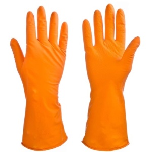 Перчатки латексные с хлоп.нап. р-р L ONLY ONE оранжевые (12)