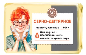 Мыло туалетное 90гр Серно-дегтярное Невская косметика (72)