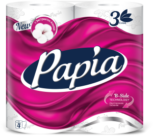 Бумага туалетная PAPIA 3слоя 4рулона (14)
