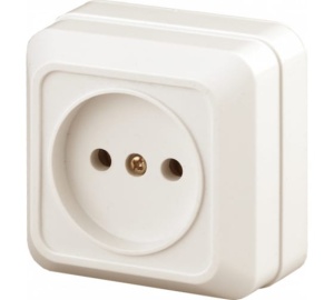 Розетка Intro о/п 1пол б/з слоновая кость 16А 2-201-02