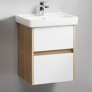 Тумба  Сити 60 подвесная  Дуб балтийский с умывальником MODUO SLIM