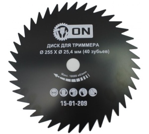 Диск д/триммера 40 зубьев, 255х25,4 мм 15-01-209
