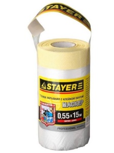 Пленка защитная с клейкой лентой 0,55х15м(60) Macker 9мкм STAYER