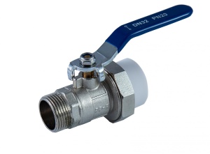 Кран шаровый поипропиленовый (ПП) 25х3/4 НР