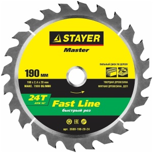 Диск д/цирк.пилы 190х20/16мм, 24зуба STAYER