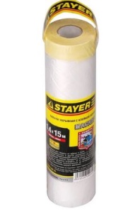 Пленка защитная с клейкой лентой 2,4х15м(36 )Macker 9мкм STAYER