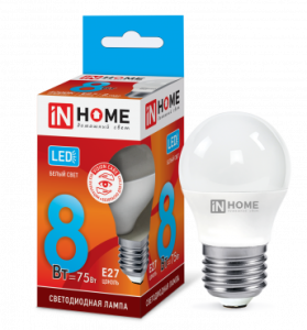 Лампа LED-шар-VC 8Вт 4000 Е27 IN HOME