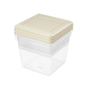 Комплект контейнеров для продуктов квадртные Аsti 3шт.(1л+2штх0,5л) Хозаб