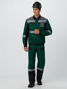Костюм Виват-2 Премиум IMP (Куртка+П/К), цв.зеленый/черн./серый р.48-50/182-188(ЧЗ)