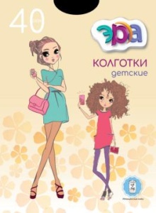 Колготки Эра детские эластик однотонные фантазийные 40д, цвет в ассортименте 6-8