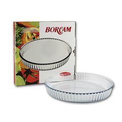 Форма стеклянная 2,6 л BORCAM 32 см рифл.круглая, жаропрочное стекло 