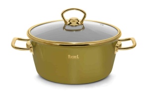 Кастрюля эмалированная 2,6 л RASHEL GRAND оливковый