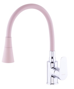 Смеситель д/кухни RUSANT БЕЖЕВЫЙ рыч,гибкий излив.2  режима