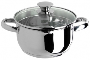 Кастрюля нержавеющая сталь 2,4 л CUCINA 18х9,5 см с носиком