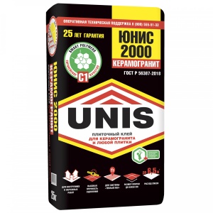 Клей для керамической плитки 25 кг Юнис 2000 (48)