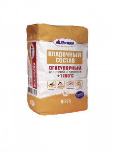 Смесь кладочная огнеупорная для печей и каминов +1200 25кг Д-375  
