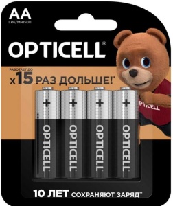Батарейка OPTICELL АА пальчиковая 4штуки