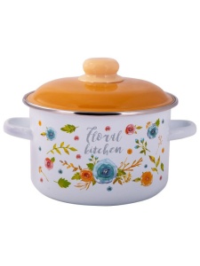 Кастрюля эмалированная 3л FLORAL kitchen TM Appetite цил 1/6