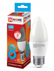Лампа LED-свеча-VC 8Вт 4000 Е27 IN HOME