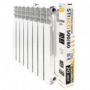Радиатор AL 8 секц STI ECO RUS 500/80   б/компл