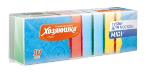 Губка для посуды ХОЗЯЮШКА Мила Миди 10штук