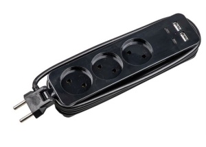 Удлинитель S-CT3-1,8UC 1,8м 3гн 10А 2USB+2TYPE C(3,1А)