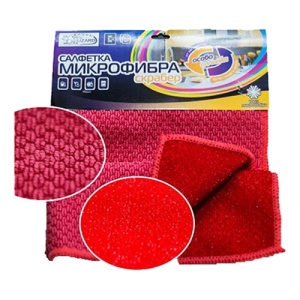 Салфетка микрофибра СКРАБЕР 15х15 см  