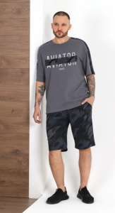 Костюм муж. (футб+шорты) Авиатор-4 р.52 (ЧЗ)