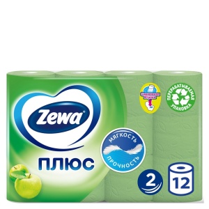 Бумага туалетная Zewa Plus 2сл 12 рул  по 7