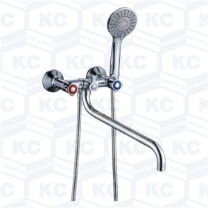 Смеситель д/ванны кр/б, мет. махов. керамика,S-обр. изл. 300мм  Казань