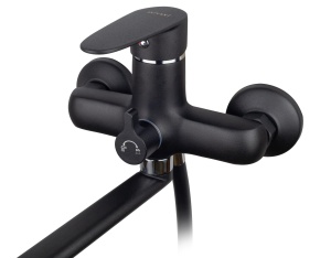 Смеситель д/ванны RUSANT рыч.излив L-обр. 350мм,чёрный