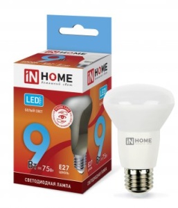 Лампа LED-R63-VC 9Вт 4000 Е27 IN HOME