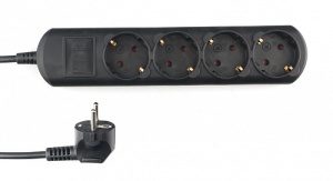 Удлинитель PC 5м 4гн з/к 16А PC-2В-5M черный 20605