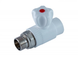 Кран шаровый полипропиленовый (ПП) д/радиаторов180 20х1/2