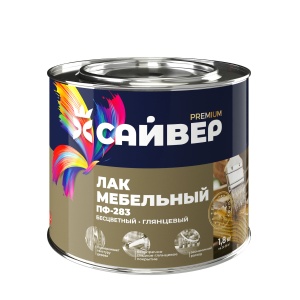 Лак ПФ-283 мебельный алкидный бесцветный глянцевый 1,8кг 