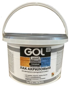 Wd.292.Лак акриловый глянцевый по дереву и другим поверхностям Golwood 2,4 кг морозостойкий