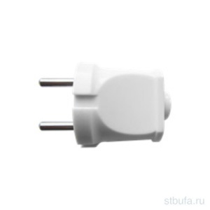 Вилка штепсельная  ПРОГРЕСС прямая б/з белая (50)