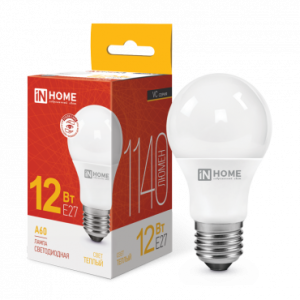Лампа LED-А60-VC 12Вт 3000К Е27 IN HOME