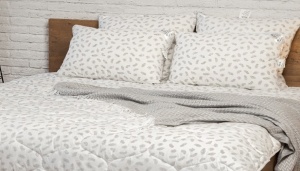 Одеяло 172х205  Лебяжий пух  всесезонное ТИК 100% х/б ОСЛП-О-20 Мега Комфорт Распр